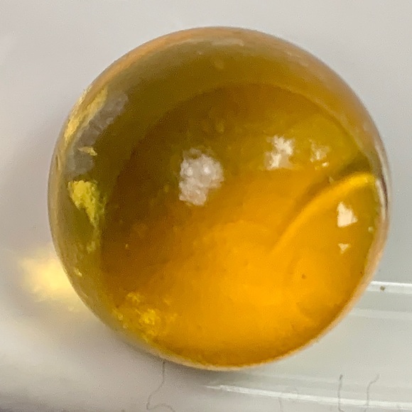 Vintage Clear Light Amber Blown Glass Antique Marble - Picture 6 of 10